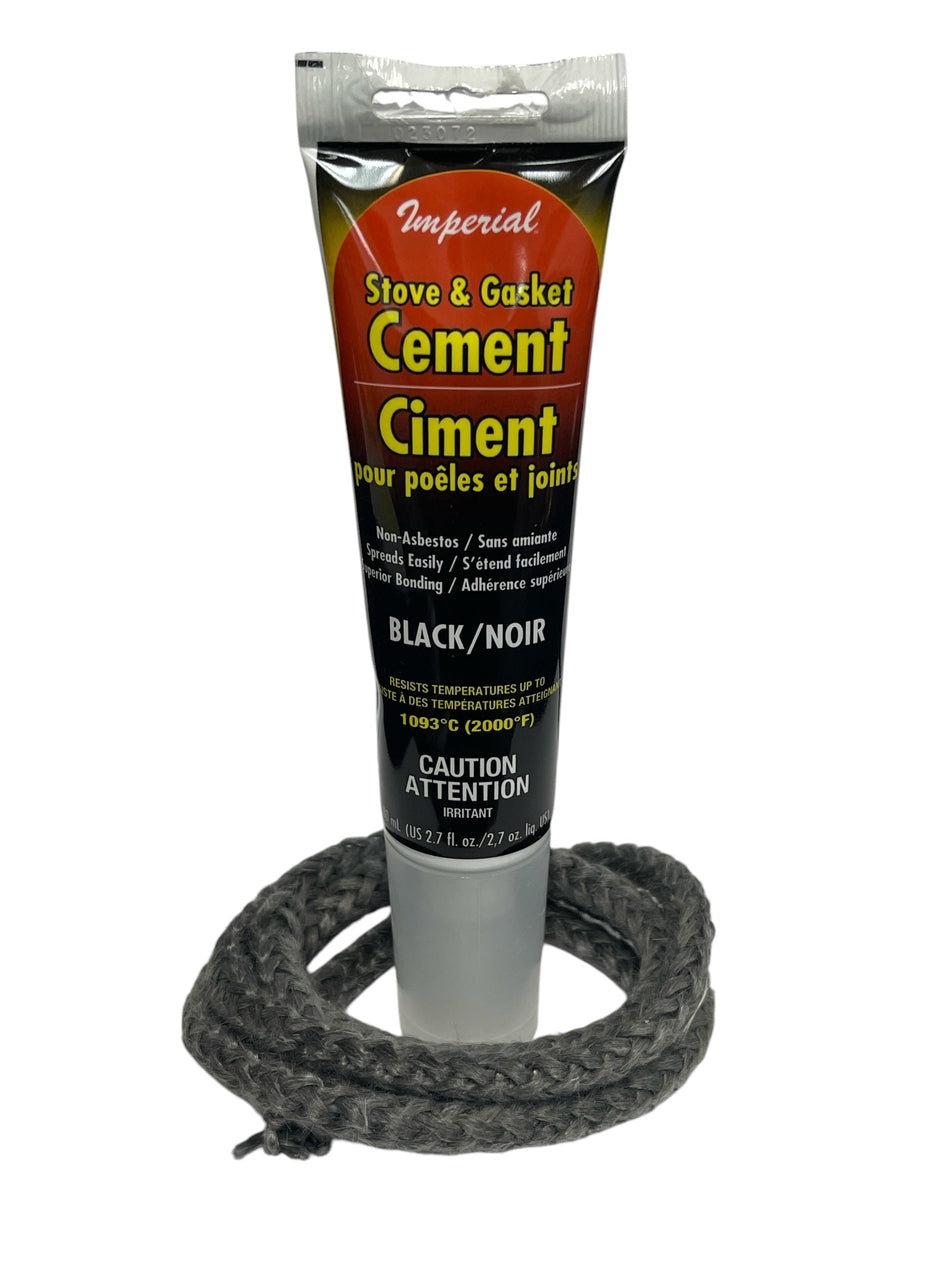 1/4" High-Temperature Door Rope Gasket Kit – 7ft with Cement - Total Hearth
