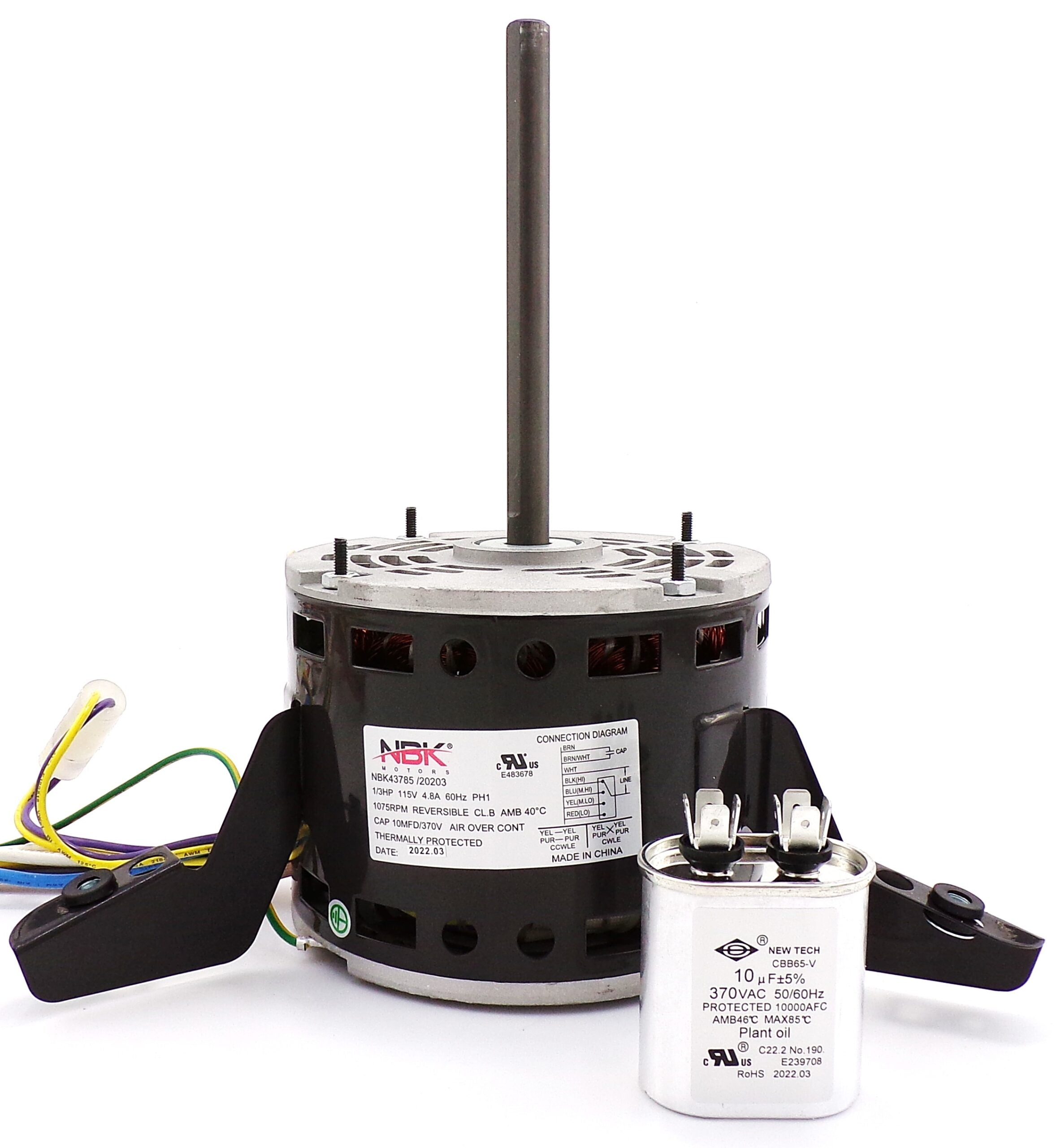 NBK-20203 Direct Drive Blower Motor – 1/3 HP | Replacement for Fire Chief DB305-B and OEM Models - Woodstove Fireplace Glass
