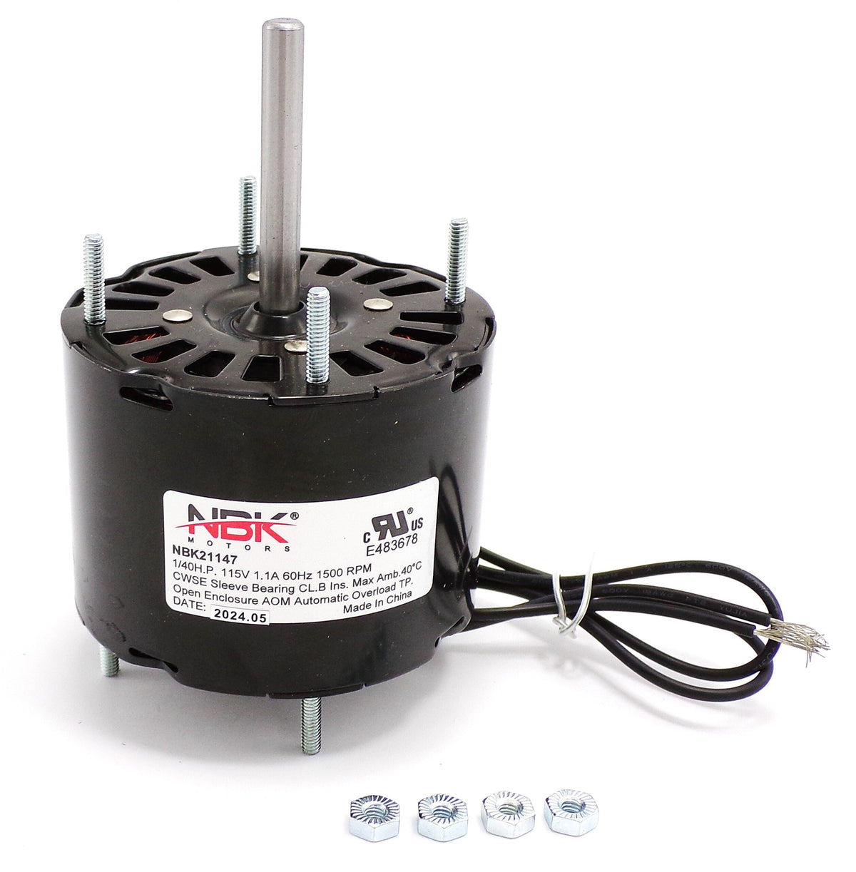 1M126-R Motor – 1/40 HP, 1-Speed Clockwise Replacement | NBK Replacement for D126 Equivalent (3.3" O.D.) - Total Hearth