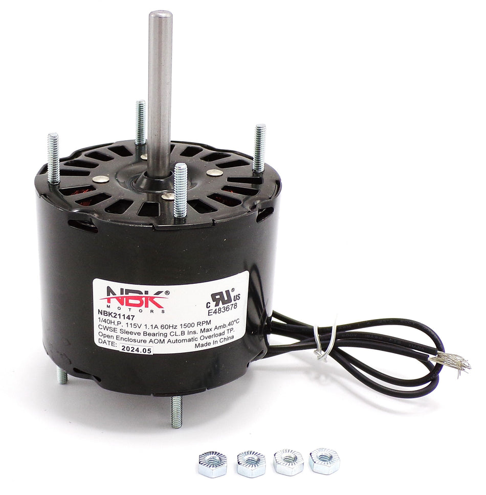 1M126-R Motor – 1/40 HP, 1-Speed Clockwise Replacement | NBK Replacement for D126 Equivalent (3.3" O.D.) - Total Hearth