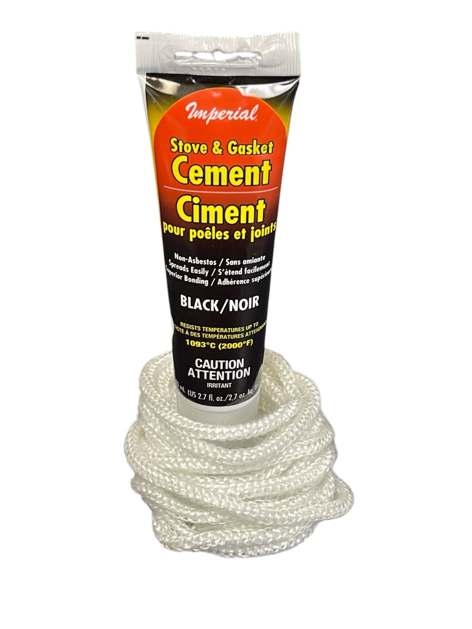 3/16" High-Temperature Rope Gasket Kit – 10ft with Cement