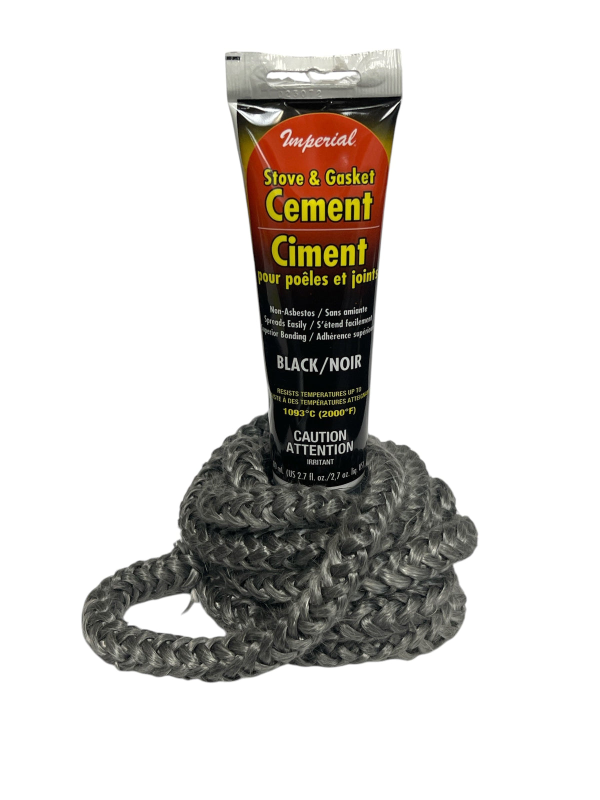 3/8" Door Rope Gasket Kit – 7'ft with Cement - Woodstove Fireplace Glass