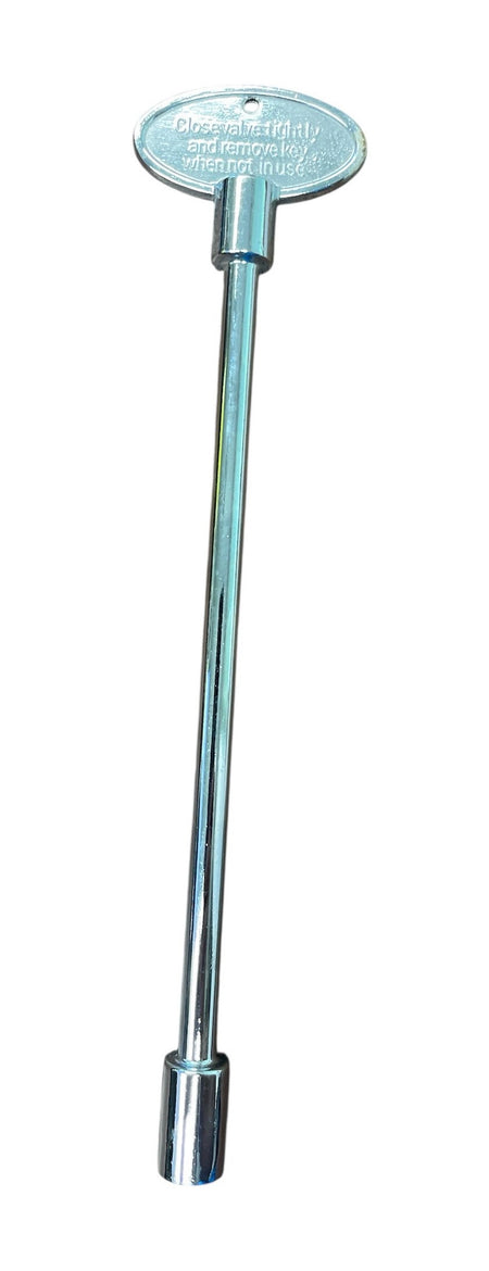 8" Universal Gas Key – Chrome Finish, Fits 1/4" & 5/16" Valve Stems, Fireplace & Fire Pit Compatible - Total Hearth