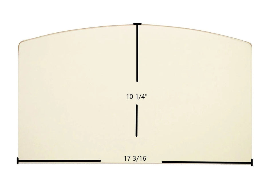 Avalon Cottage / Mission Door Glass Replacement – 17 3/16" x 10 1/4" Archtop High-Temperature Ceramic Glass Panel (994-00321) - Total Hearth