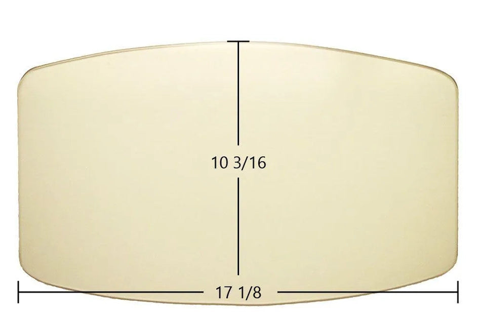 Avalon Small Pellet Stove Door Glass Replacement – 17 1/8" x 10 3/16" Arched High-Temperature Ceramic Glass Panel (250-00595) - Total Hearth
