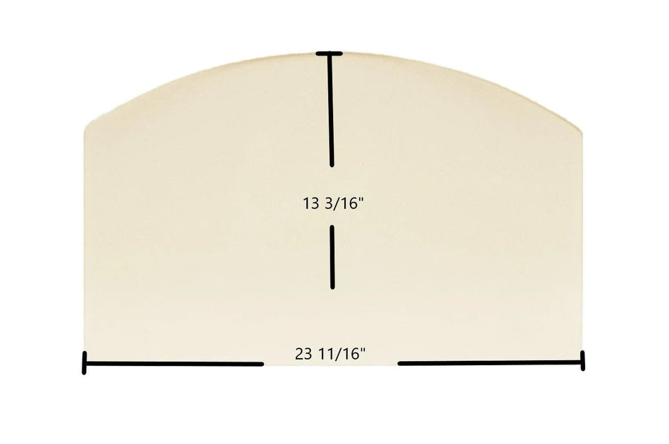 BIS Traditions CE / Montecito Single Door Glass Replacement – 23 5/8" x 13 3/16" Archtop High-Temperature Ceramic Glass Panel (SR2222-01) - Total Hearth