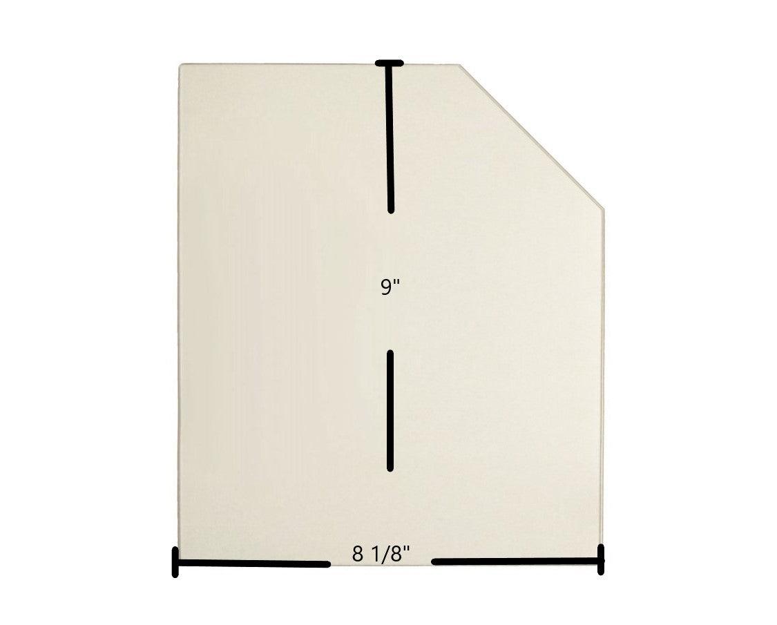Country Comfort Model 300 Replacement Glass – 8 1/8" x 9" with Cut Corner (Part #7CCDDG) - Total Hearth