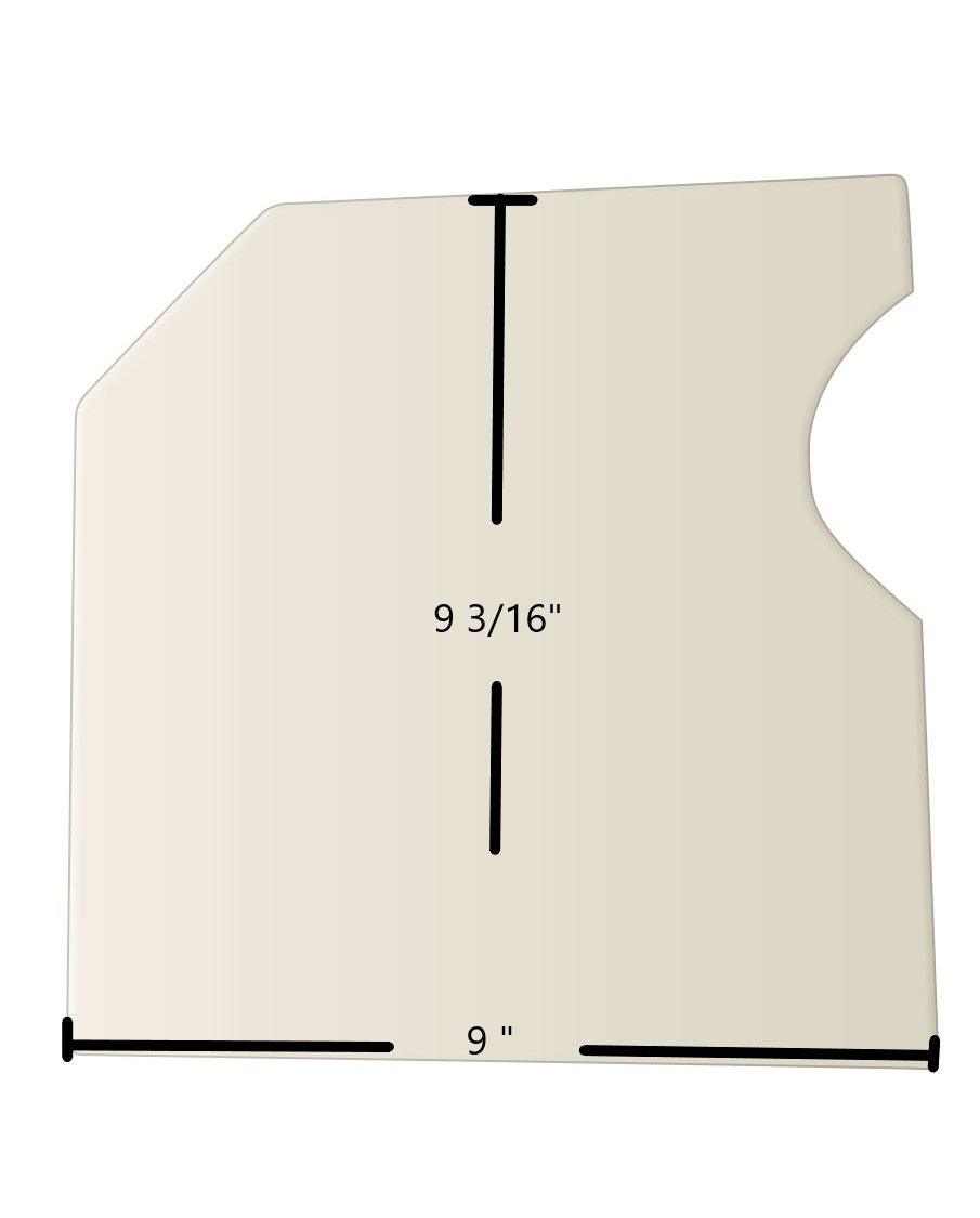 Country Double Door Ceramic Glass Panel – 9" x 9 3/16" with Notch (Part #70256) - Total Hearth