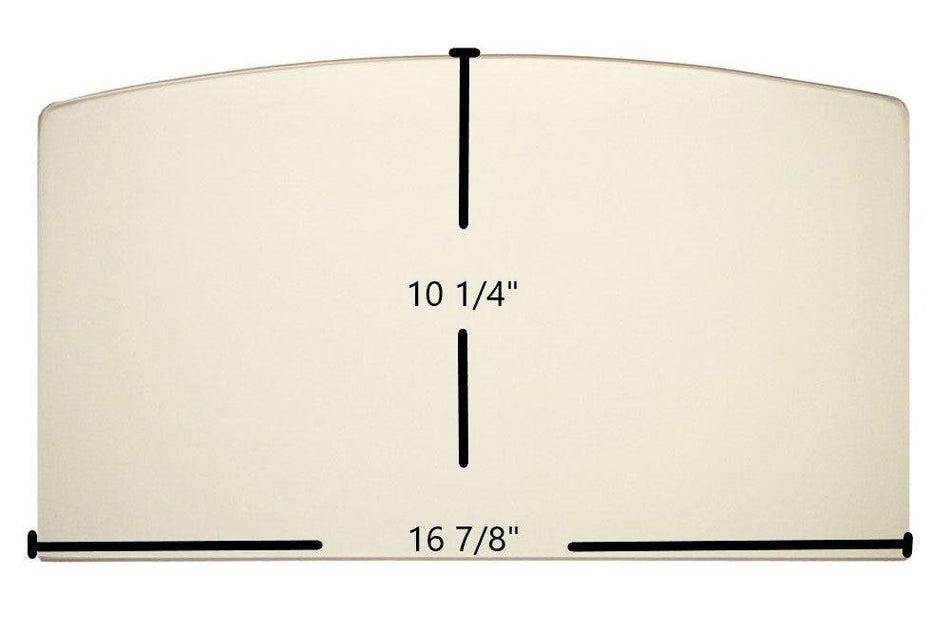 Earth Stove T300HT, T301HT, T305HT, T308HT Ceramic Archtop Glass Panel – 16 7/8" x 10 1/4" Replacement (730-G) - Total Hearth