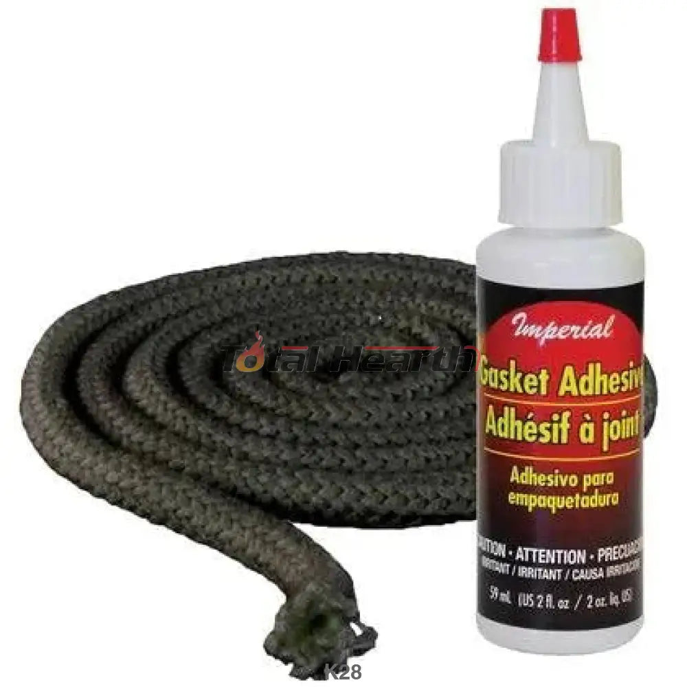 Fisher 3/4in Door Rope Gasket 7ft kit with Adhesive - Woodstove Fireplace Glass