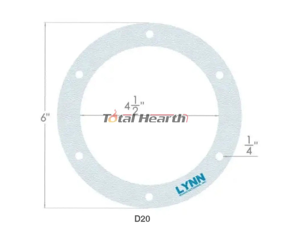 Lynn Manufacturing Pellet Stove 6" Round Gasket, Exhaust or Combustion Blower - (2100J) - Woodstove Fireplace Glass