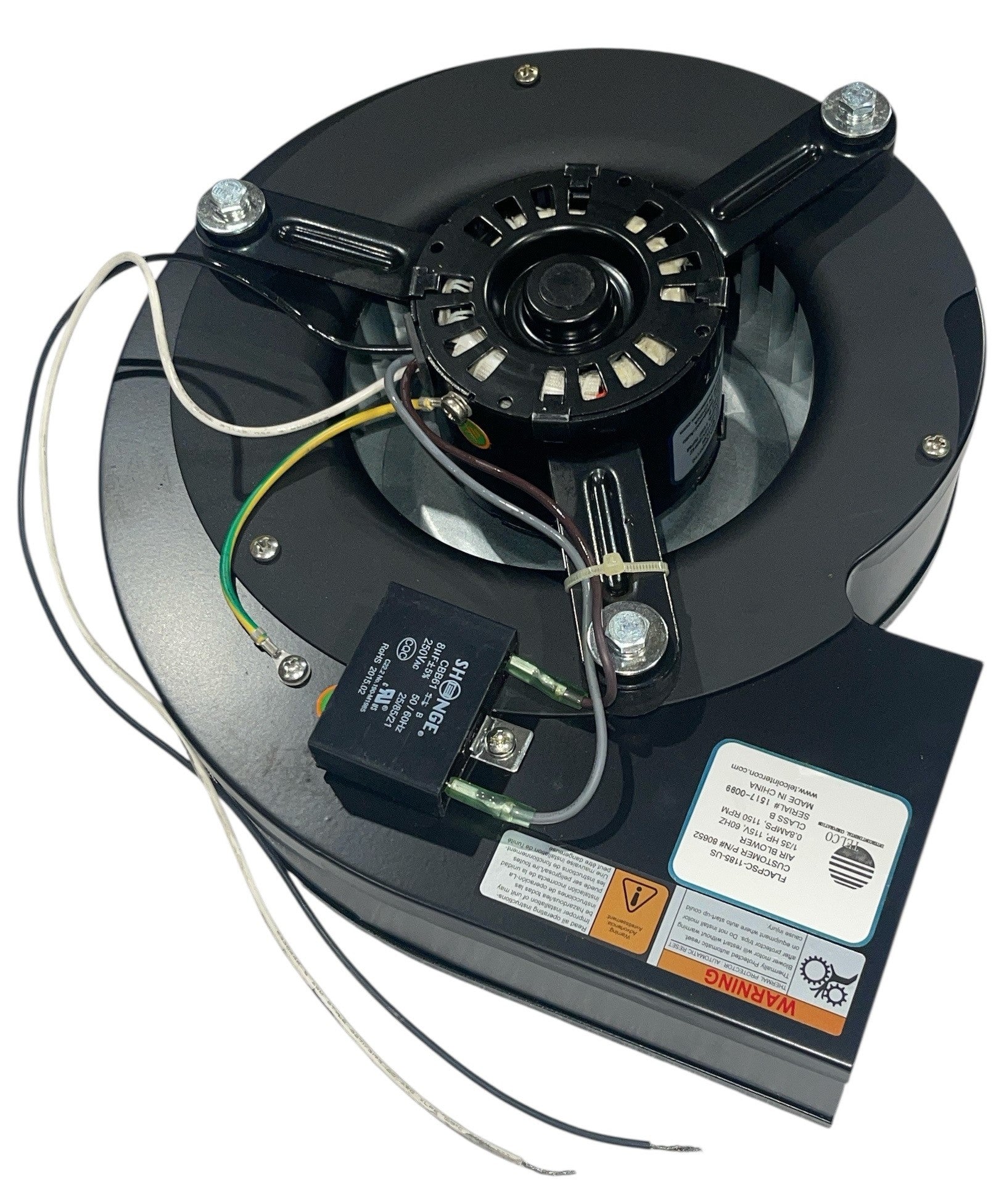 US Stove Blower – 185 CFM Blower Motor with Housing (Part #80652, Fits Breckwell SW940) - Total Hearth