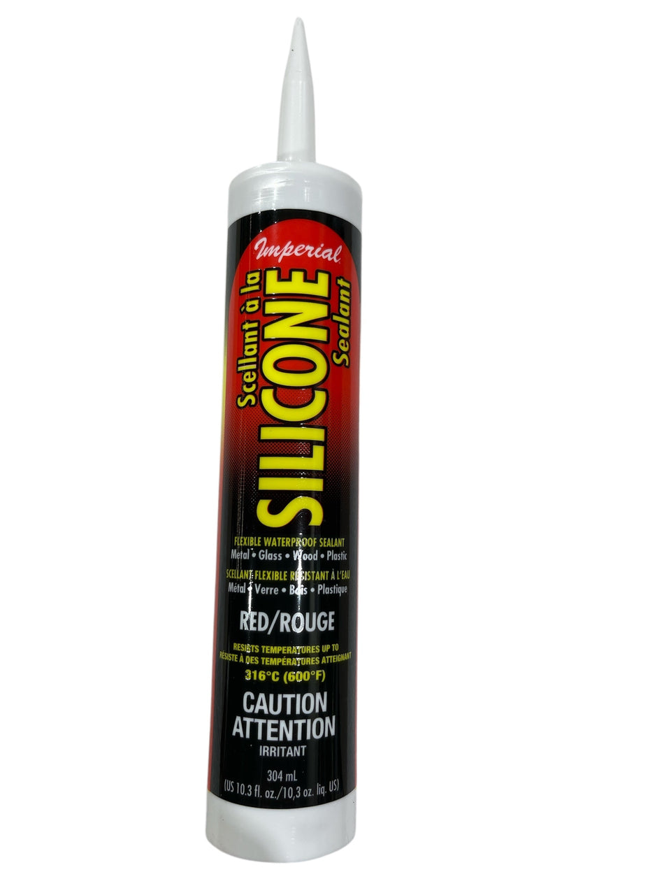 Red Silicone Sealant – 10.3 oz Caulking Tube | KK0205 | High-Temp Flexible Waterproof Sealant | Imperial Manufacturing - Total Hearth