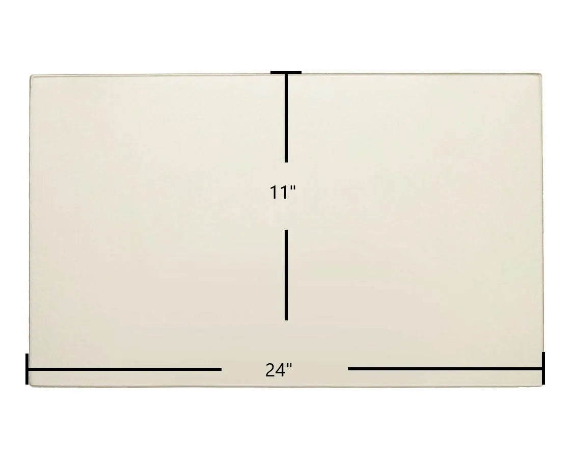 Russo 2 & 3 Glass Panel (R-001-0204) – 24" x 11" High-Temperature Ceramic Replacement - Woodstove Fireplace Glass