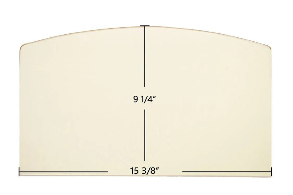 Avalon 1250 / 1750 / Republic Door Glass Replacement – 15 3/8" x 9 1/4" Archtop High-Temperature Ceramic Glass Panel (250-00172-2) - Total Hearth