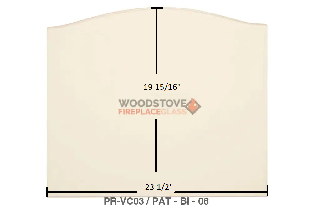 BIS Panorama Door Glass Replacement – 23 1/2" x 19 15/16" Archtop High-Temperature Ceramic Glass Panel (PR-VC03) - Woodstove Fireplace Glass