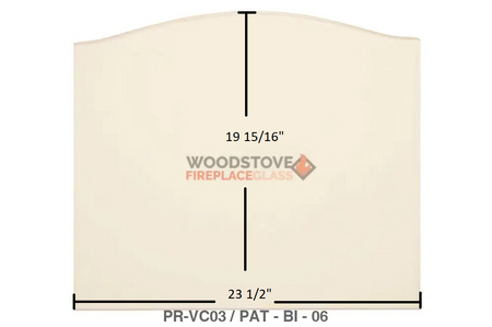 BIS Panorama Door Glass Replacement – 23 1/2" x 19 15/16" Archtop High-Temperature Ceramic Glass Panel (PR-VC03) - Woodstove Fireplace Glass