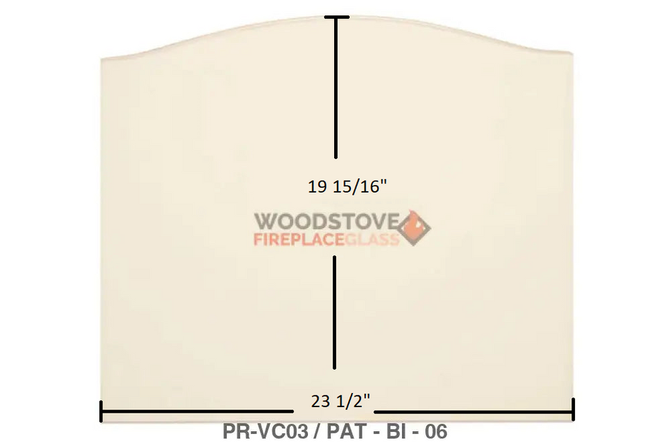 BIS Panorama Door Glass Replacement – 23 1/2" x 19 15/16" Archtop High-Temperature Ceramic Glass Panel (PR-VC03) - Total Hearth