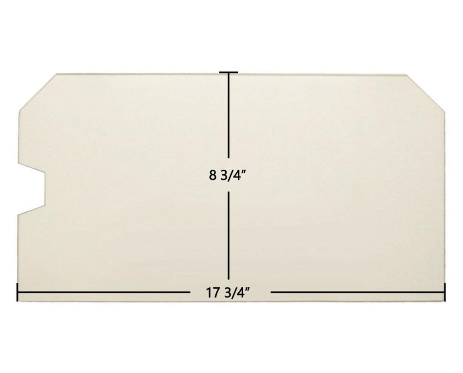 Country Performer C210 / CA210 & Striker C160 / CA160 / S / SA / SS / ST 210 Ceramic Glass Panel – 17 3/4" x 8 3/4" with Squared Notch (Part #H3017) - Total Hearth