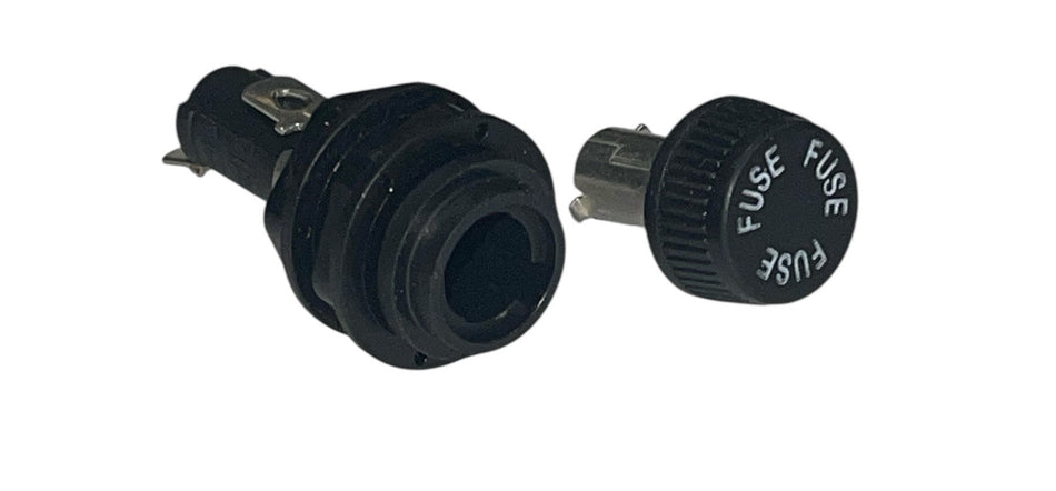 Fuse Holder (HTB-221) – Black Inline Panel-Mount for Pellet & Corn Stoves