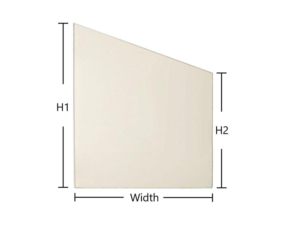 Ceramic Glass - Sloped Rectangle - Woodstove Fireplace Glass